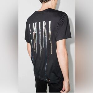 Amiri Paint Drip Black shirt T-Shirt Mens Size L - New with Tags